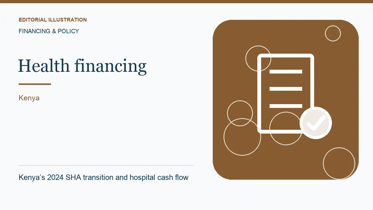 Editorial illustration: Kenya’s 2024 SHA transition and hospital cash flow