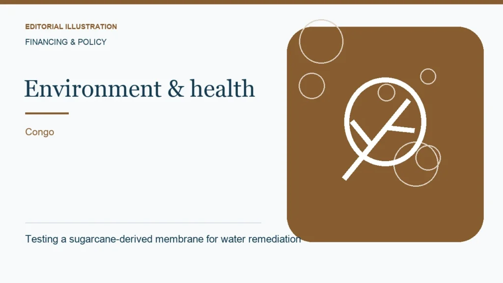 Editorial illustration: Testing a sugarcane-derived membrane for water remediation