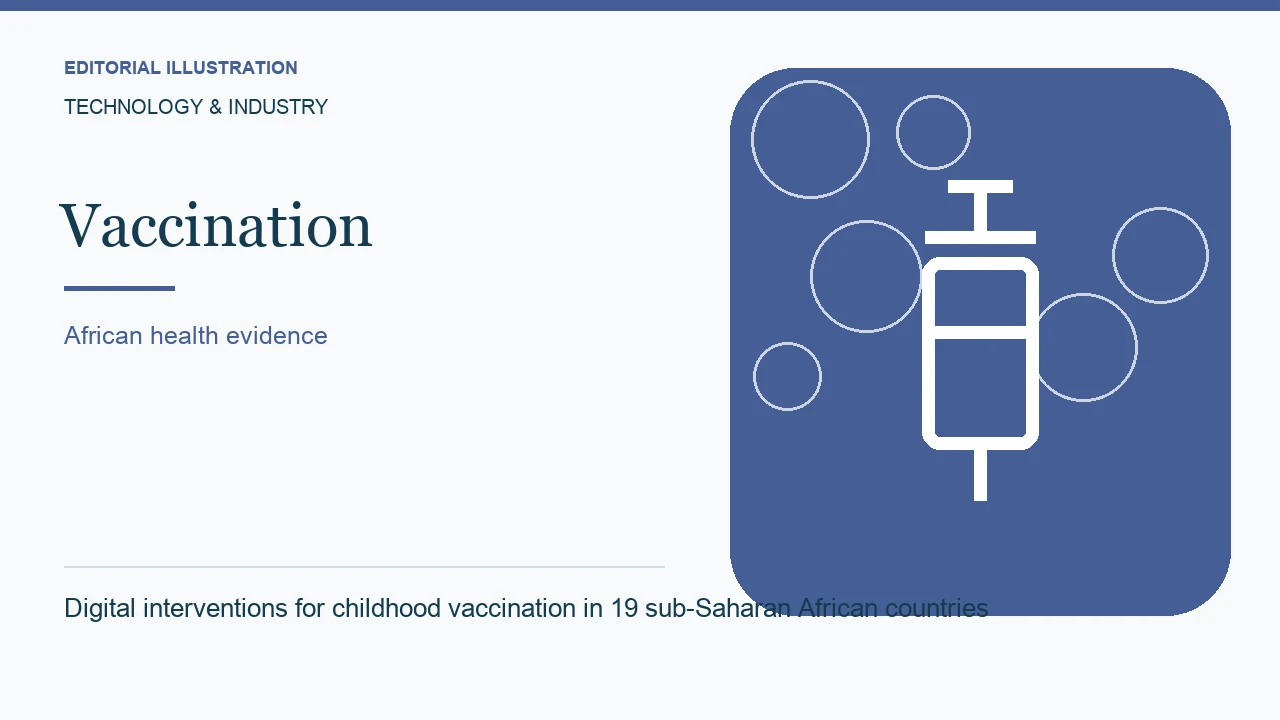 Editorial illustration: Digital interventions for childhood vaccination in 19 sub-Saharan African countries