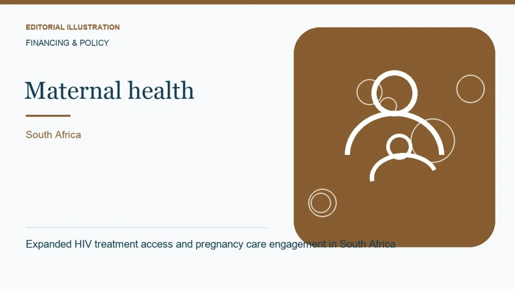 Editorial illustration: Expanded HIV treatment access and pregnancy care engagement in South Africa