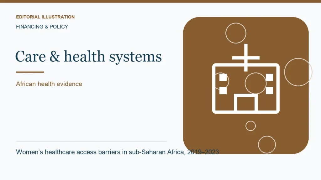 Editorial illustration: Women’s healthcare access barriers in sub-Saharan Africa, 2019–2023