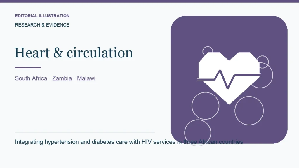 Editorial illustration: Integrating hypertension and diabetes care with HIV services in three African countries