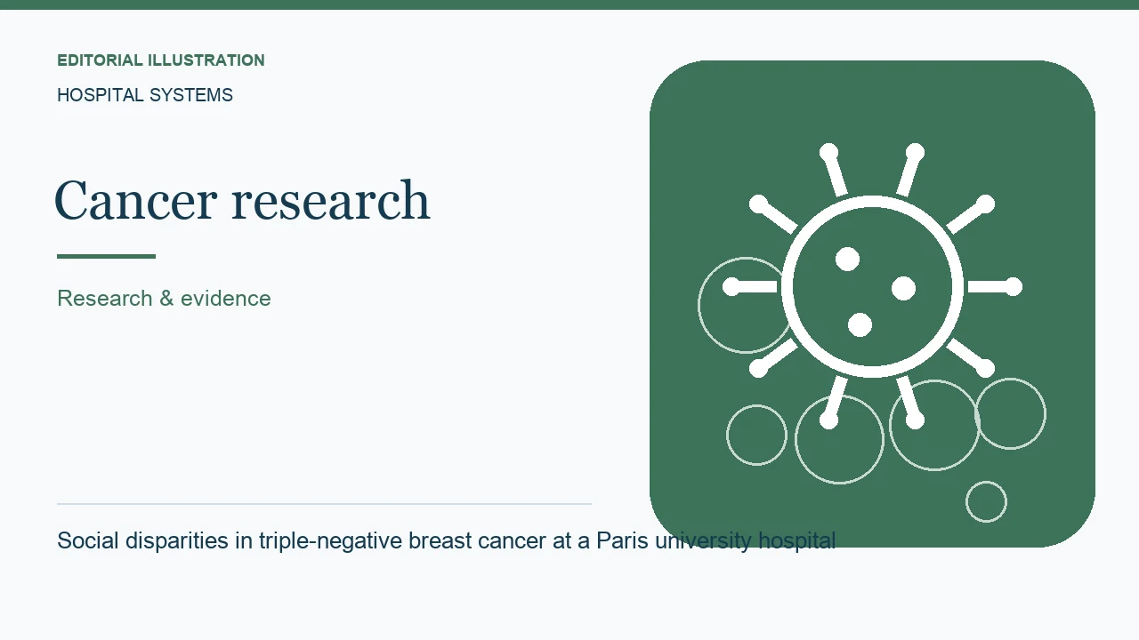Editorial illustration: Social disparities in triple-negative breast cancer at a Paris university hospital