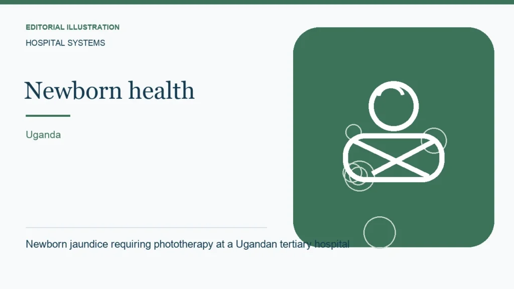 Editorial illustration: Newborn jaundice requiring phototherapy at a Ugandan tertiary hospital