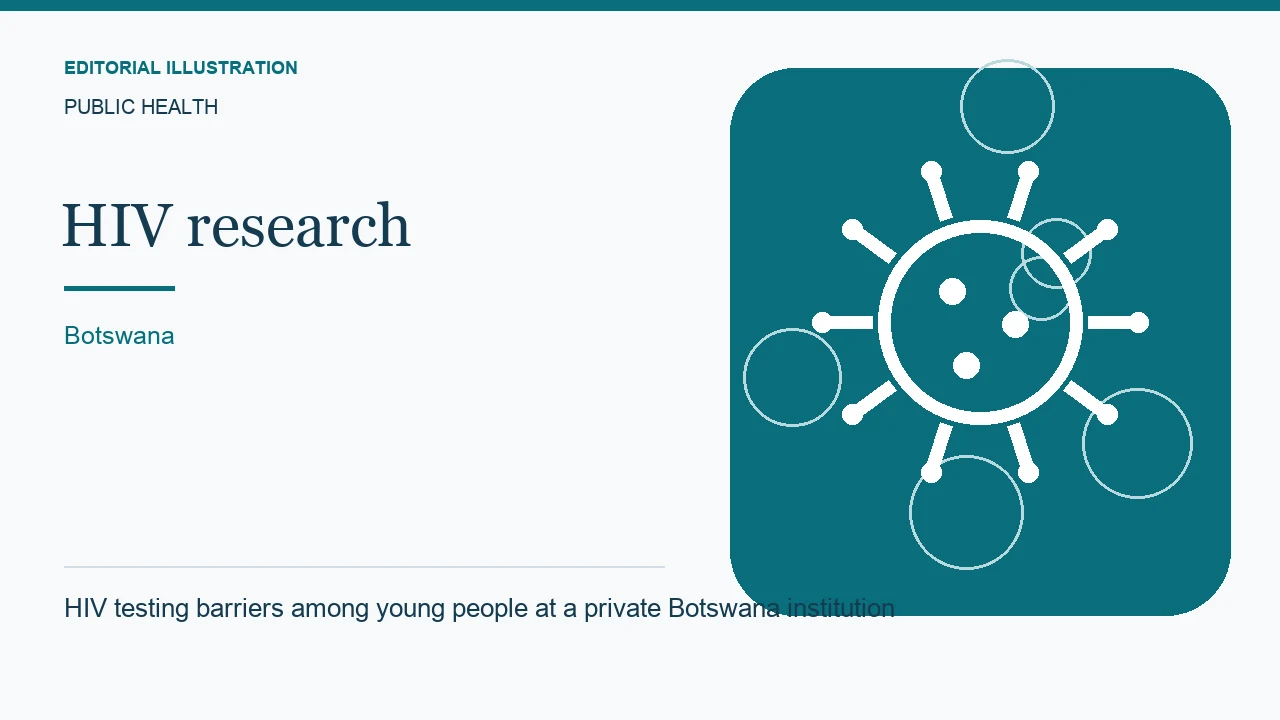 Editorial illustration: HIV testing barriers among young people at a private Botswana institution