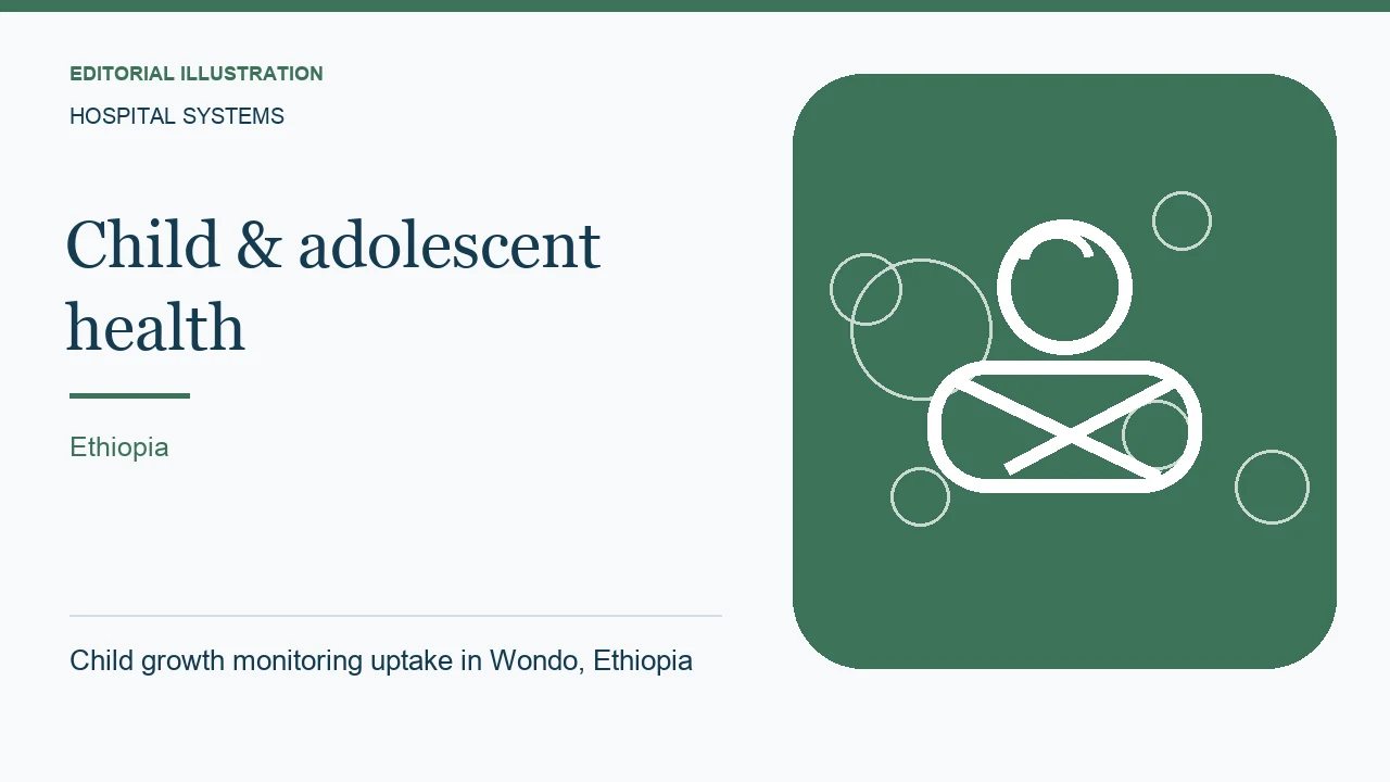 Editorial illustration: Child growth monitoring uptake in Wondo, Ethiopia