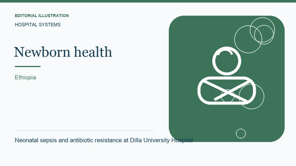 Editorial illustration: Neonatal sepsis and antibiotic resistance at Dilla University Hospital