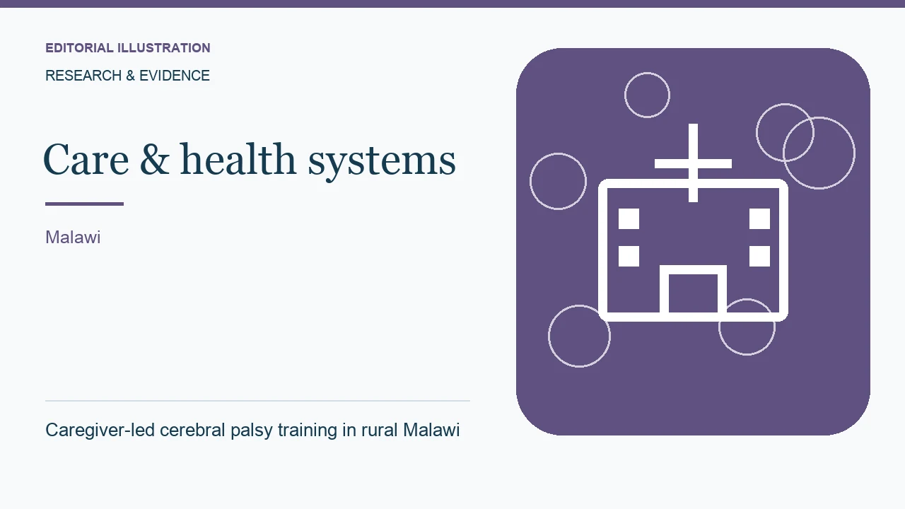 Editorial illustration: Caregiver-led cerebral palsy training in rural Malawi