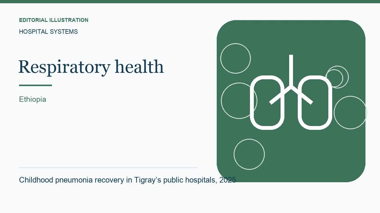 Editorial illustration: Childhood pneumonia recovery in Tigray’s public hospitals, 2025