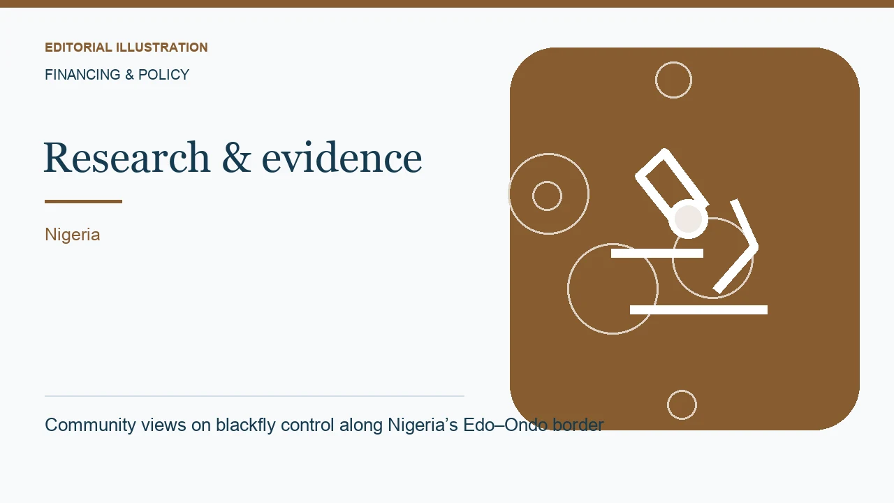 Editorial illustration: Community views on blackfly control along Nigeria’s Edo–Ondo border