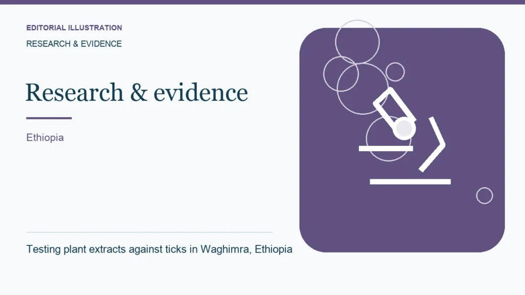 Editorial illustration: Testing plant extracts against ticks in Waghimra, Ethiopia