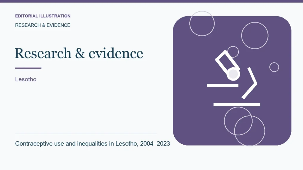 Editorial illustration: Contraceptive use and inequalities in Lesotho, 2004–2023