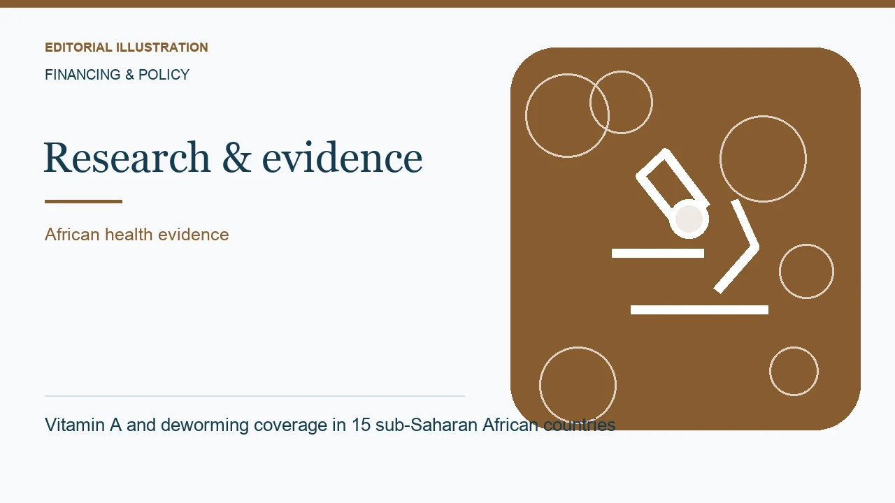 Editorial illustration: Vitamin A and deworming coverage in 15 sub-Saharan African countries