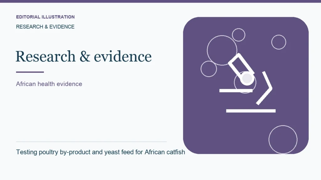 Editorial illustration: Testing poultry by-product and yeast feed for African catfish