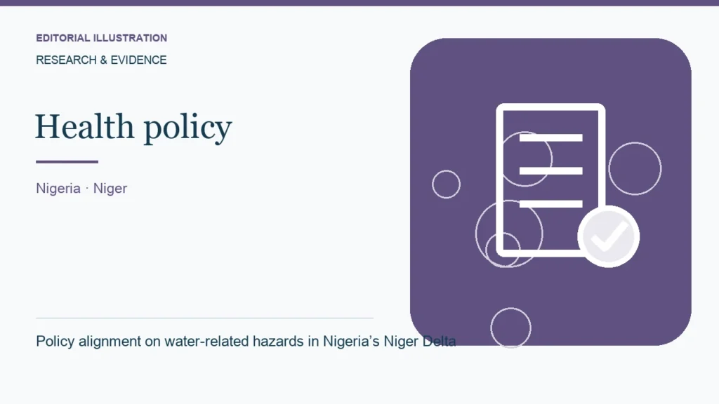 Editorial illustration: Policy alignment on water-related hazards in Nigeria’s Niger Delta