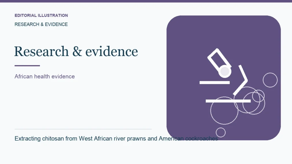 Editorial illustration: Extracting chitosan from West African river prawns and American cockroaches