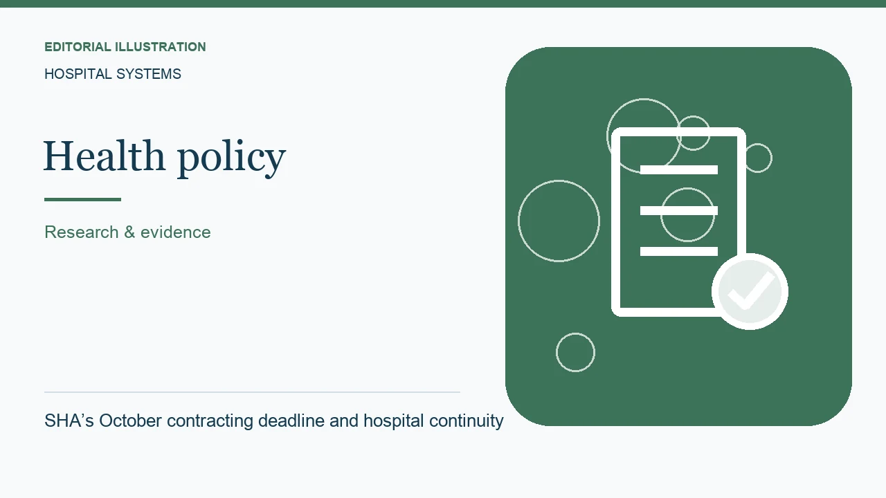 Editorial illustration: SHA’s October contracting deadline and hospital continuity