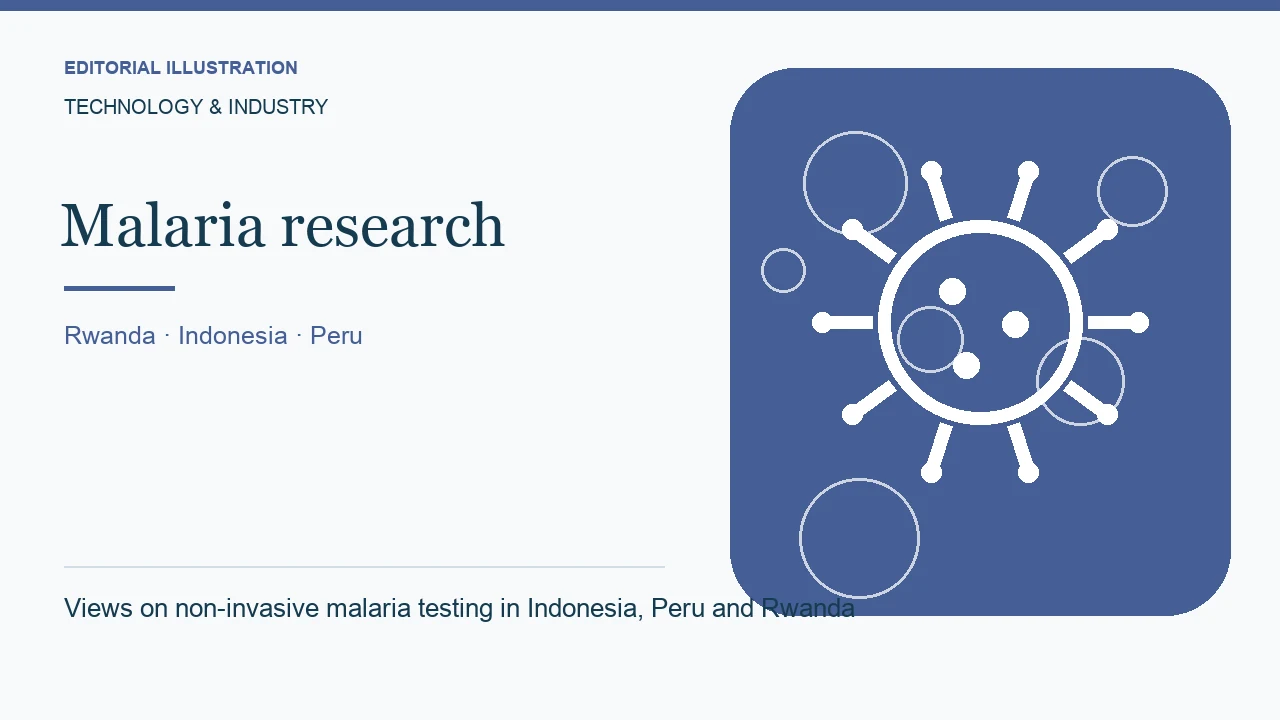 Editorial illustration: Views on non-invasive malaria testing in Indonesia, Peru and Rwanda